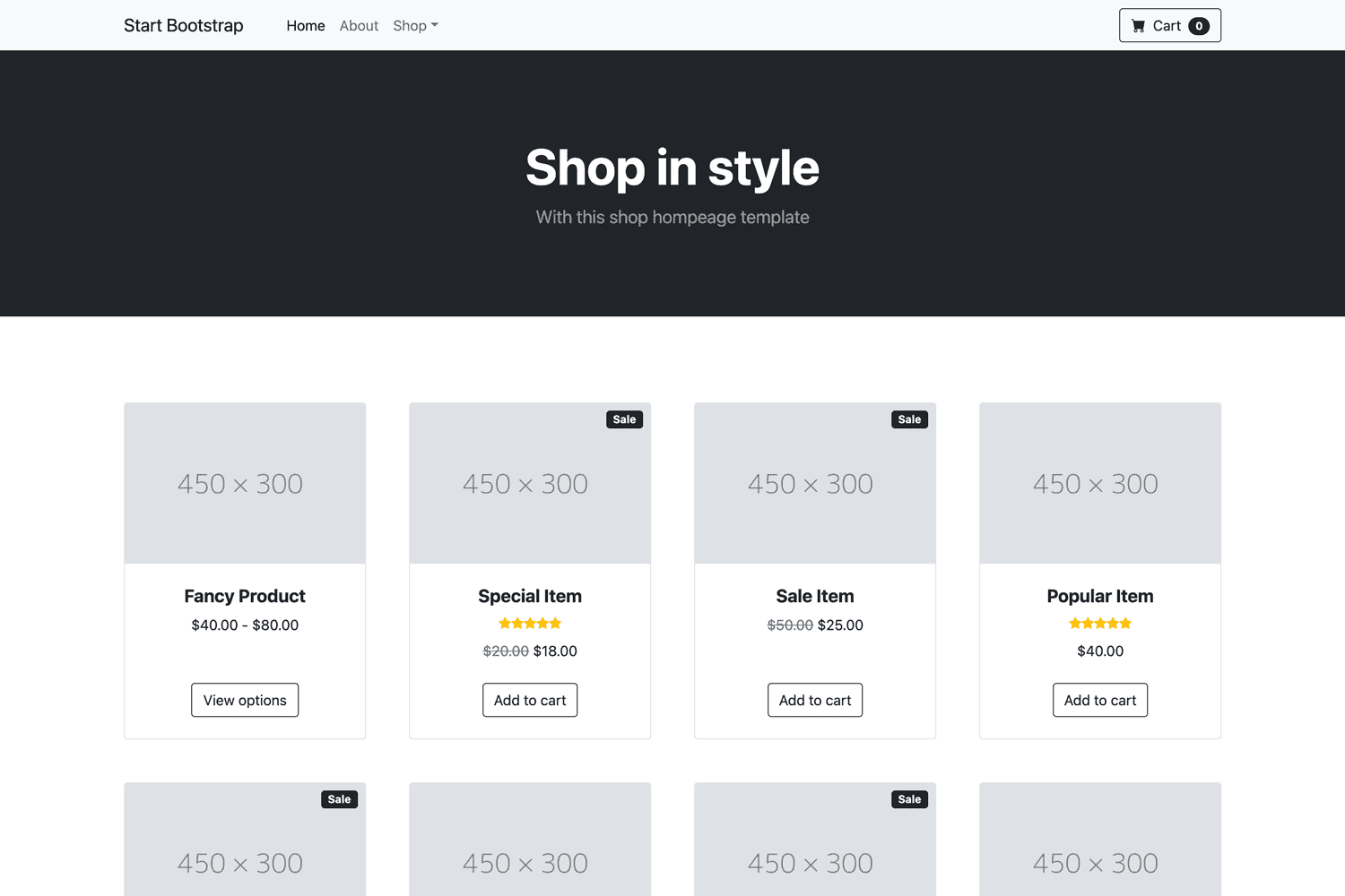 Shop Homepage Preview